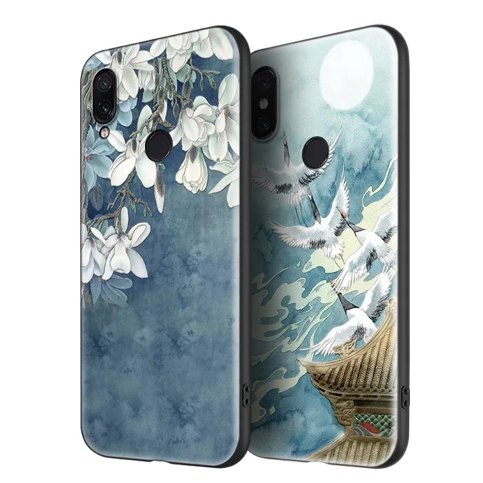 Огромный чехол для телефона с тисненым водным драконом Xiaomi MI9 MI8 MIX3 MIX2S Redmi note 7 Pro