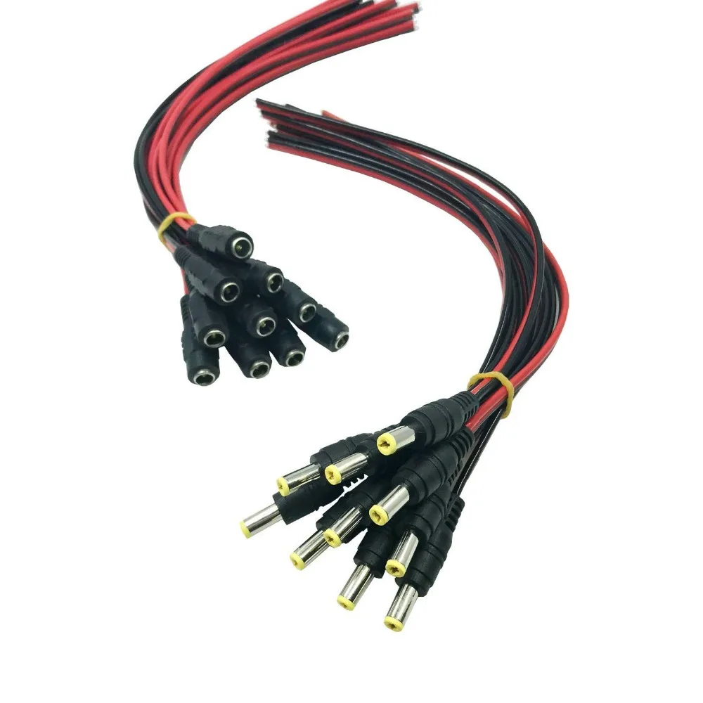 10 Pairs DC Power Pigtail Cable Male Female 12V DC Power Plug Adapter Connector Plug Pigtail CCTV DVR Camera LED Light
10 Pairs DC Power Pigtail Cable Male Female 12V DC Power Plug Adapter Connector Plug Pigtail CCTV DVR Camera LED Light