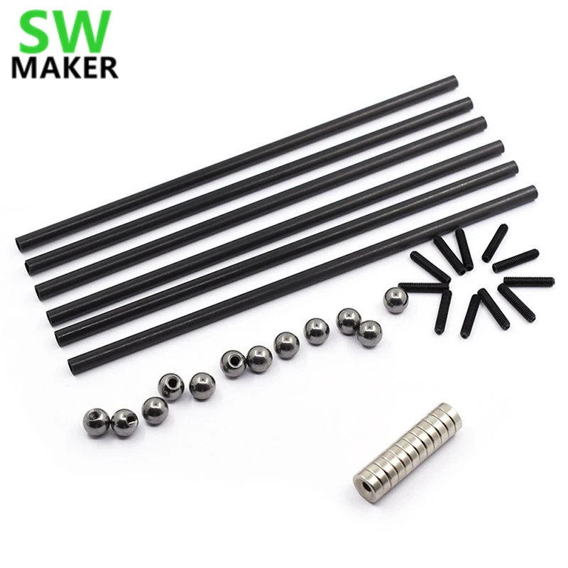Delta Kossel K800 200mm 4x6MM Dedicated Carbon Fiber Arms Rod Set Magnetic Steel Ball (Pack of 6pcs)
Delta Kossel K800 200mm 4x6MM Dedicated Carbon Fiber Arms Rod Set Magnetic Steel Ball (Pack of 6pcs)