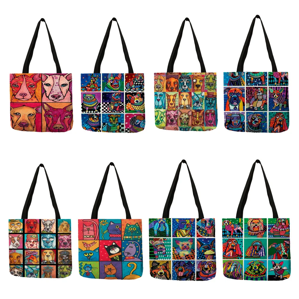 Abstract Oil Painting Fashion Lady Shoulder Bag Funny Dog Collage Print Handbag Large Capacity During Shopping Traveling Bags
Abstract Oil Painting Fashion Lady Shoulder Bag Funny Dog Collage Print Handbag Large Capacity During Shopping Traveling Bags