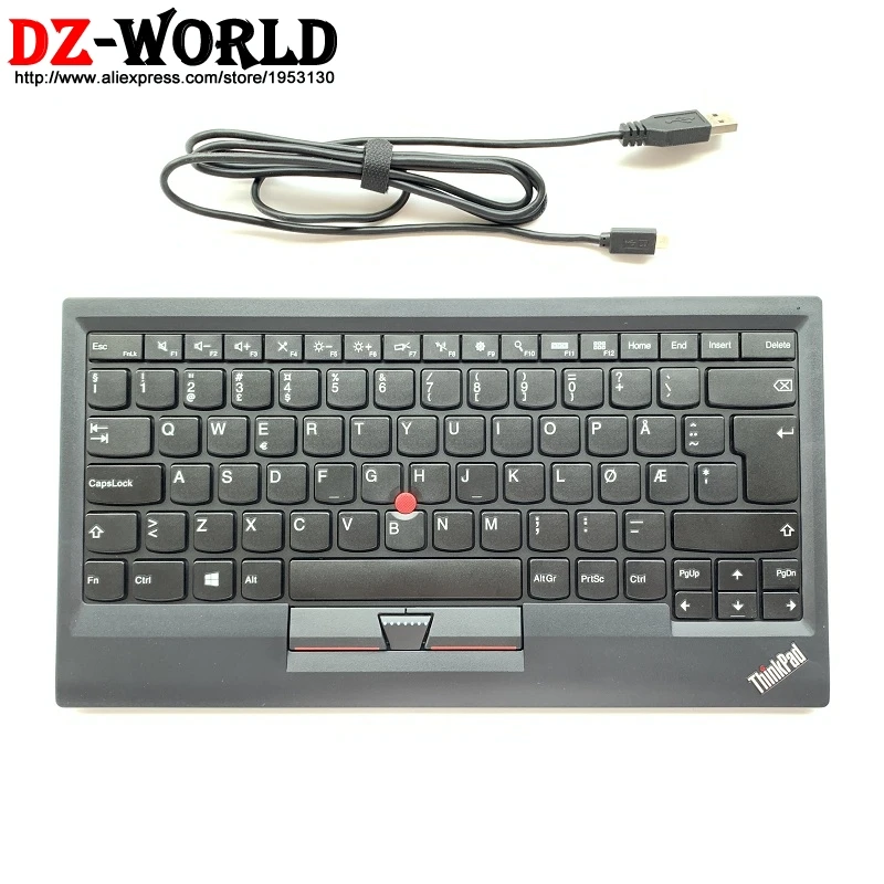 

Original New for Lenovo ThinkPad Norway USB Keyboard with Pointing stick mouse KU-1255 Tablet PC Laptop Trackpoint 03X8736