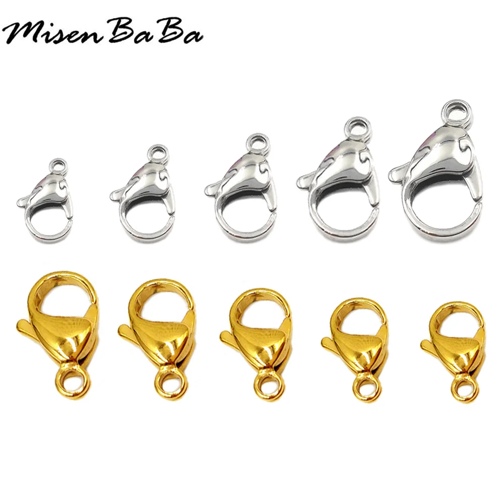 100PCS 8 Size Gold Silver Color Stainless Steel Lobster Clasps Hooks For Jewelry Making Finding DIY Keychains Accessories
100PCS 8 Size Gold Silver Color Stainless Steel Lobster Clasps Hooks For Jewelry Making Finding DIY Keychains Accessories