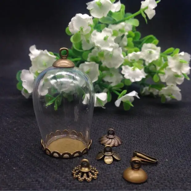 50sets 30x18mm oval-shaped terrarium bottle jars antique bronze plated lace edge tray Christmas vial pendant glass globes
50sets 30x18mm oval-shaped terrarium bottle jars antique bronze plated lace edge tray Christmas vial pendant glass globes
