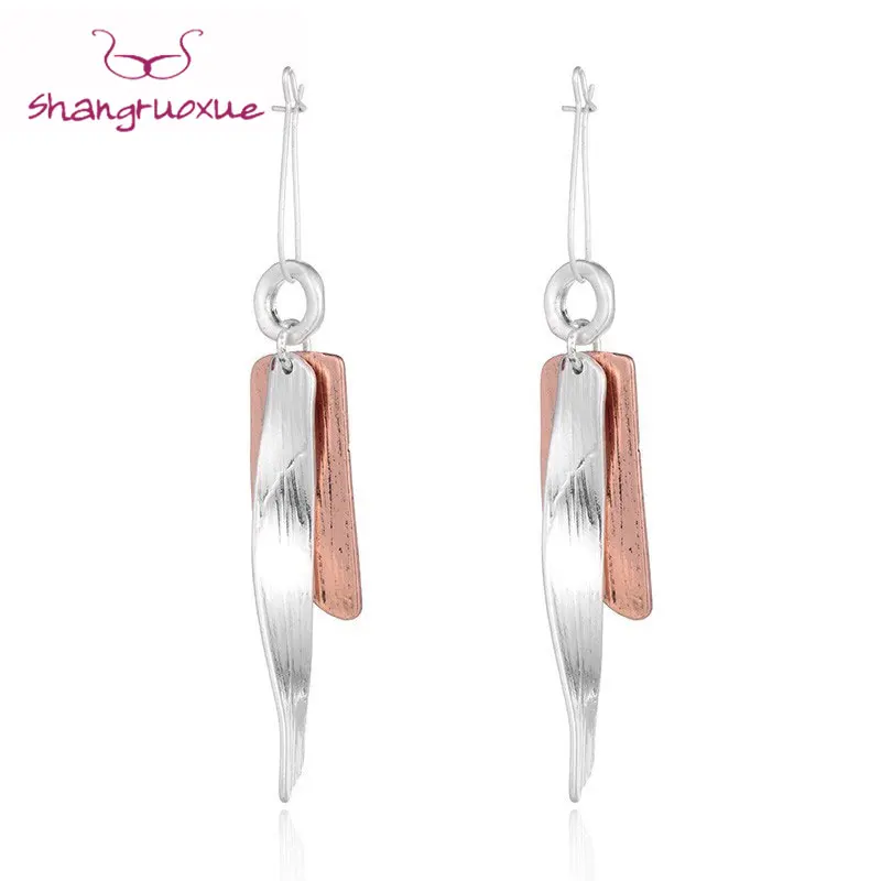 Изогнутые Женские Висячие серьги в Корейском стиле Bijoux Femme 2018 длинные висячие с