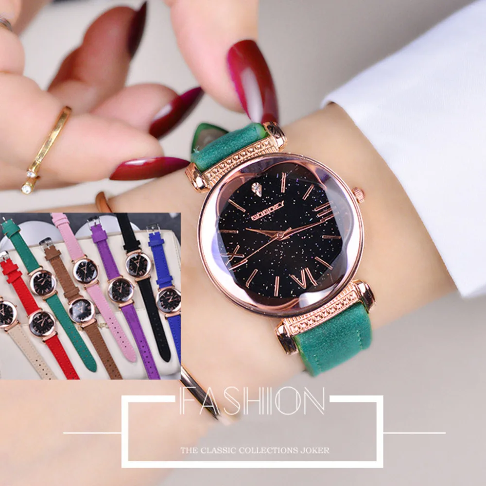 

Women Classic Casual Quartz Watch starry sky Watch 2019 Top Brand Luxury Best Sell montre femme marque de luxe reloj mujer S7