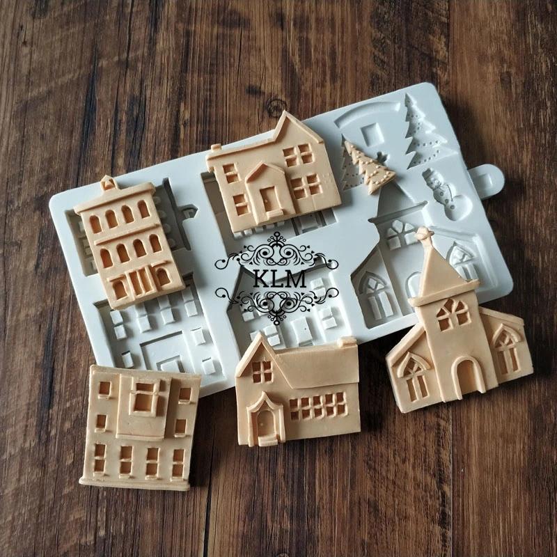 KLM-00391 New 5PCS house silicone mold Christmas cake lace decoration tools Snowman Castle Villa Shape Mold
KLM-00391 New 5PCS house silicone mold Christmas cake lace decoration tools Snowman Castle Villa Shape Mold
