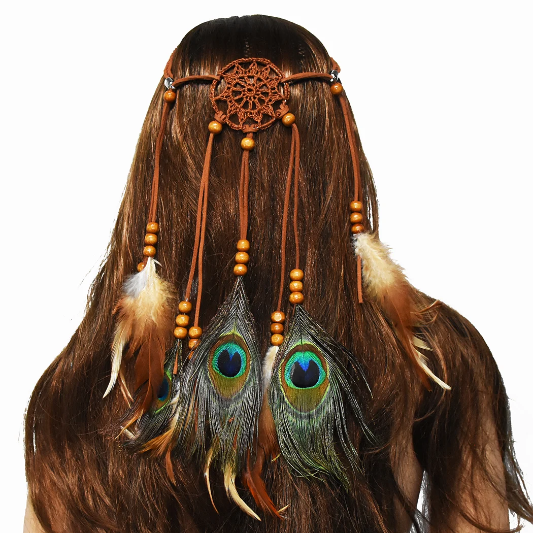Peacock Feather Hairband Turkish Ethnic Adjustable Bohemian Dream Catcher Bead Hairband Festival Hippie Headress Crown Headdress
Peacock Feather Hairband Turkish Ethnic Adjustable Bohemian Dream Catcher Bead Hairband Festival Hippie Headress Crown Headdress