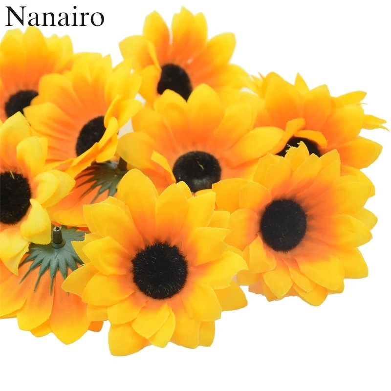 50pcs 7cm Large Silk Sunflower Artificial Flower Head For Wedding Box Decoration Headmade Scrapbooking Accessories Fake flowers
50pcs 7cm Large Silk Sunflower Artificial Flower Head For Wedding Box Decoration Headmade Scrapbooking Accessories Fake flowers