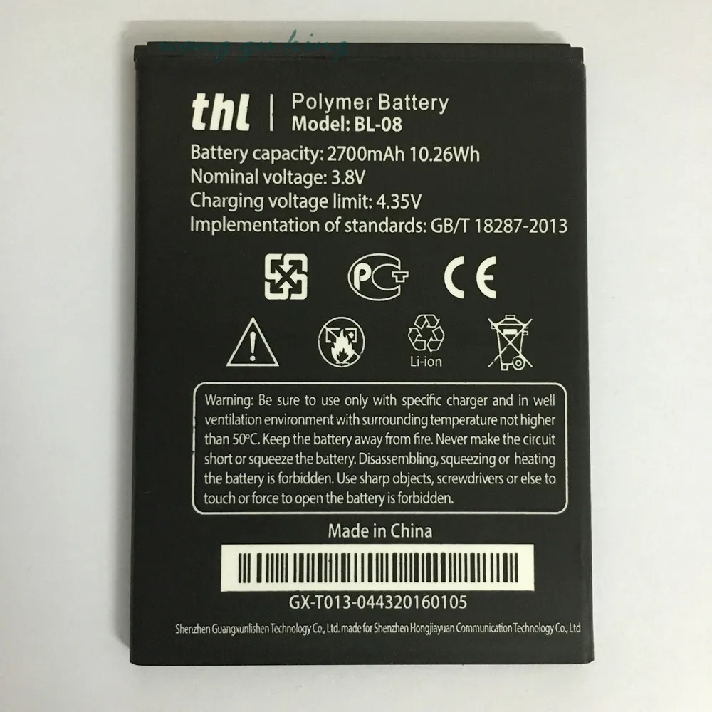 100% Оригинальный BL 08 Замена батареи для THL 2017 2700mAh 3 8 V резервного копирования Bateria