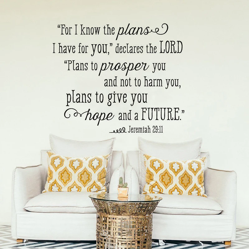 Bible Verse Quote Wall Decal Jeremiah 29:11 Wall Sticker I Know The Plans I Have For You Quote Vinyl Murals Home Decor H455
Bible Verse Quote Wall Decal Jeremiah 29:11 Wall Sticker I Know The Plans I Have For You Quote Vinyl Murals Home Decor H455