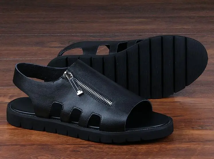 Genuine Leather Sandals Men Summer Shoes black zip Comfortable Casual sandals for Men Classics Men Beach Shoes
Genuine Leather Sandals Men Summer Shoes black zip Comfortable Casual sandals for Men Classics Men Beach Shoes