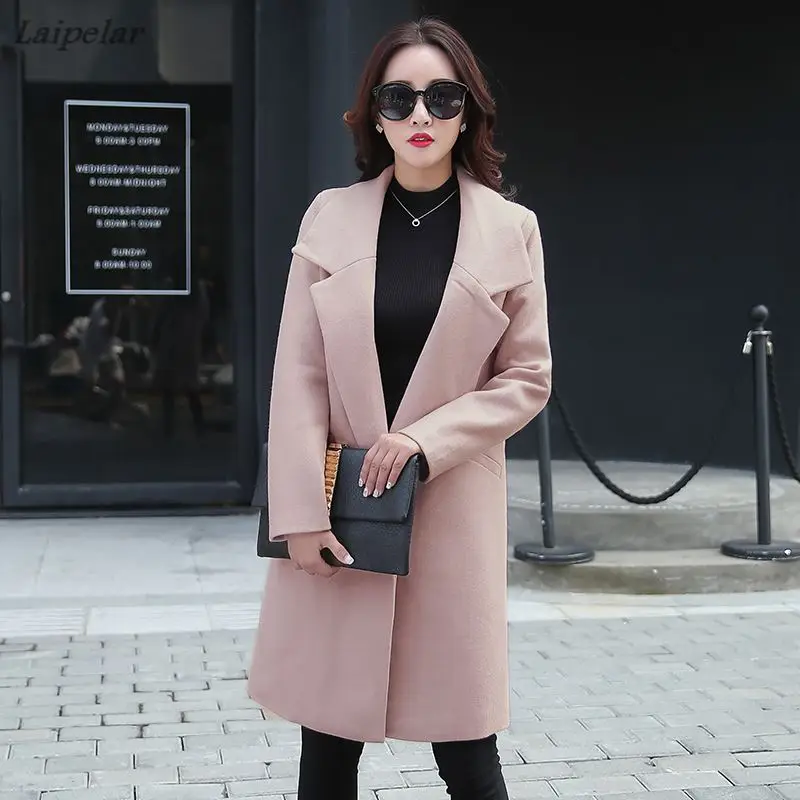 New women's loose single breasted v neck turn down collar basic cashmere coat female winter jacket parka for autumn
New women's loose single breasted v neck turn down collar basic cashmere coat female winter jacket parka for autumn