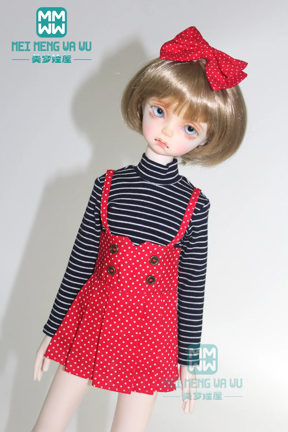 Одежда для куклы, подходит для куклы BJD MSD 43 см, модная полосатая футболка, шорты в горошек
Одежда для куклы, подходит для куклы BJD MSD 43 см, модная полосатая футболка, шорты в горошек
