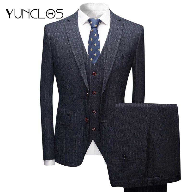 Новые деловые костюмы YUNCLOS, мужские облегающие костюмы в полоску, официальные костюмы на одной пуговице, 3 предмета, костюмы для выпускного в...
Новые деловые костюмы YUNCLOS, мужские облегающие костюмы в полоску, официальные костюмы на одной пуговице, 3 предмета, костюмы для выпускного в...