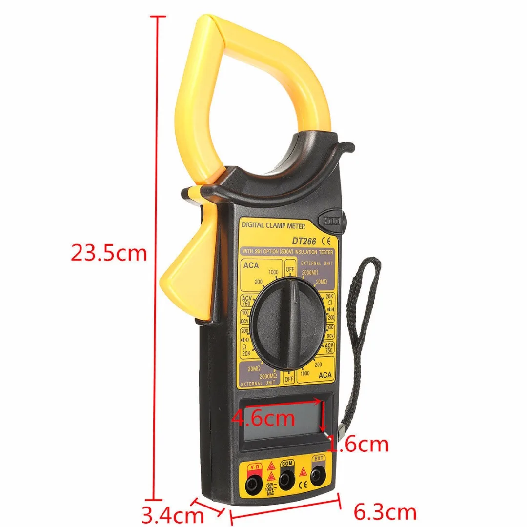 DT266 LCD Digital Clamp Multimeter Clamp Meter AC/DC Current Voltage Tester Measuring Tools with Test Cable
DT266 LCD Digital Clamp Multimeter Clamp Meter AC/DC Current Voltage Tester Measuring Tools with Test Cable