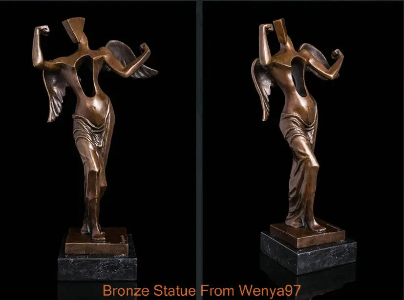 Бронзовая скульптура в стиле арт деко ангел женщина без сердца|statue woman|statue angelstatue