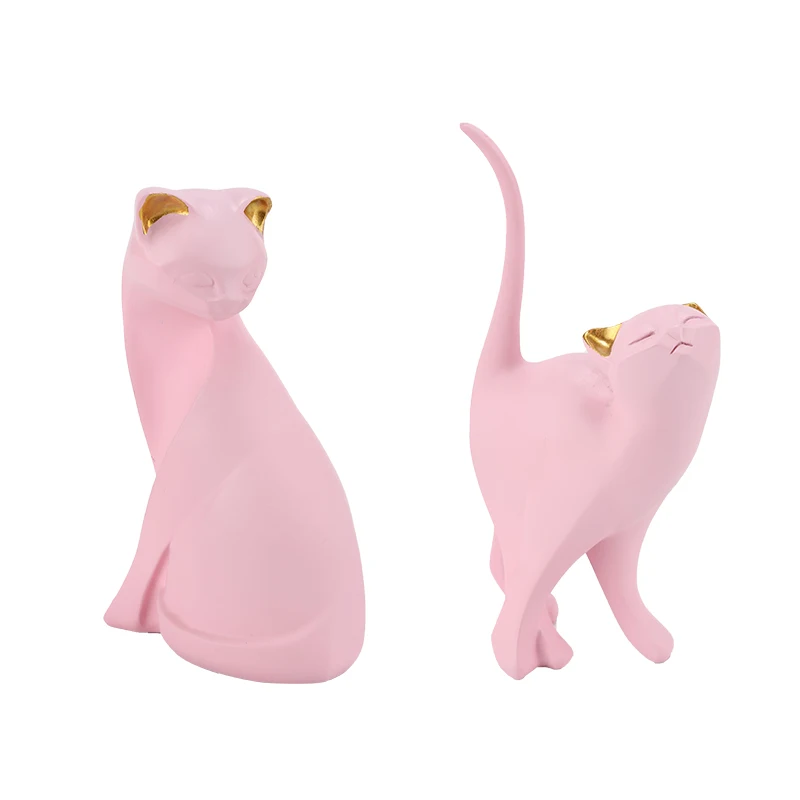 Nordic Animals Pink Kitten Art Sculpture 2Pcs/set Geometric Cat Statue Resin Art&Craft Home Decorations Housewarming Gifts R1883
Nordic Animals Pink Kitten Art Sculpture 2Pcs/set Geometric Cat Statue Resin Art&Craft Home Decorations Housewarming Gifts R1883