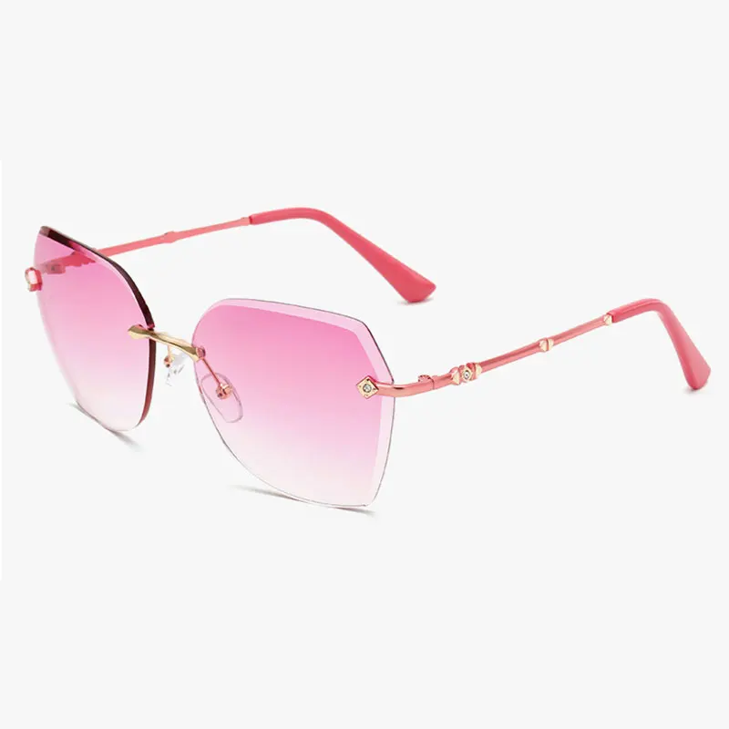 Fashion Women Rimless Sunglasses with Diamond Decoration Accessories on Gradient Tinted Lenses for Woman Sunwear Frame
Fashion Women Rimless Sunglasses with Diamond Decoration Accessories on Gradient Tinted Lenses for Woman Sunwear Frame