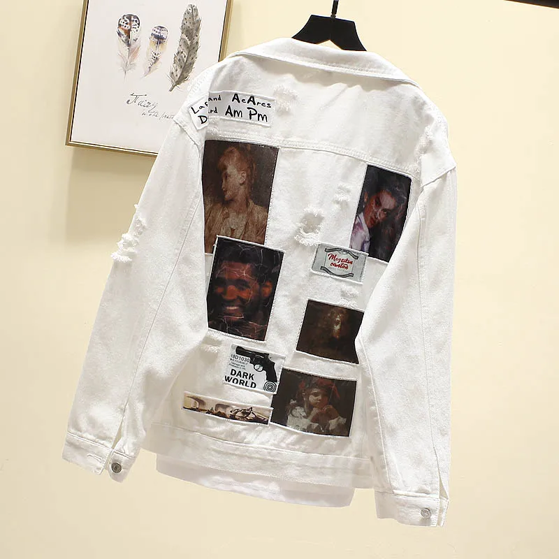 Jaquetas Feminino Limited Casaco Jacket 2019 New Jacket Women's Hole Stickers Figure Loose Street Clothing Ladies Large Size
Jaquetas Feminino Limited Casaco Jacket 2019 New Jacket Women's Hole Stickers Figure Loose Street Clothing Ladies Large Size