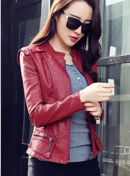 Female Zippers Coat Women PU Leather Jackets Spring Autumn Short Outwear Spring Autumn Short Outwear Female Motorcycle Coat
Female Zippers Coat Women PU Leather Jackets Spring Autumn Short Outwear Spring Autumn Short Outwear Female Motorcycle Coat
