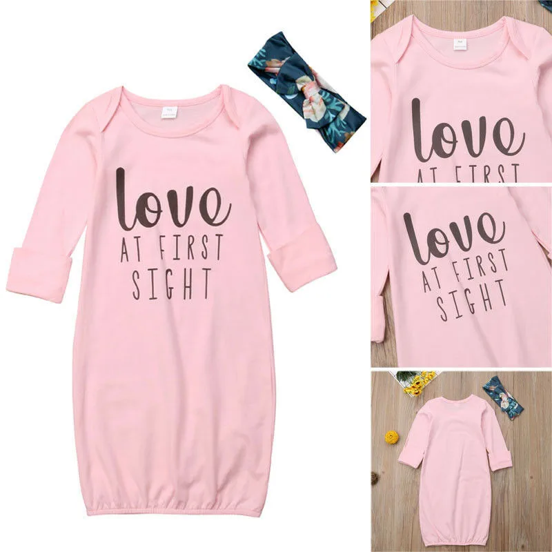 Пижама для новорожденной девочки розовая Хлопковая пижама дома|Верх пижамы| |
