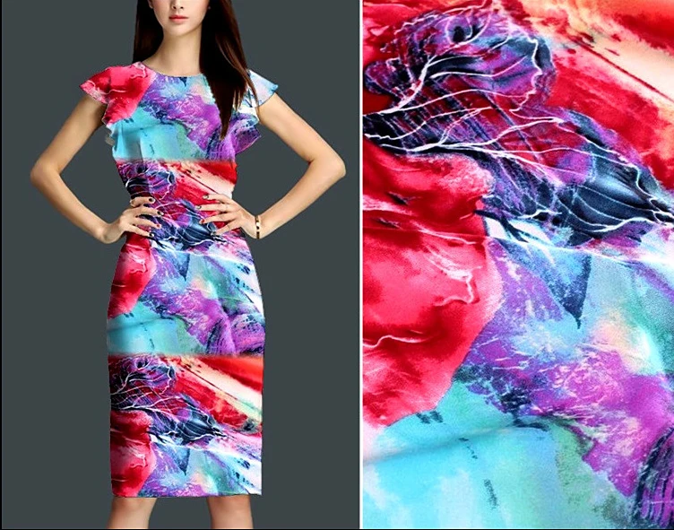 140cm Wide High-end Silk Dress Fabric Stretch Printed Silk Fabric DIY sequin Satin Dress telas sewing tissu stoffen tecido tela
140cm Wide High-end Silk Dress Fabric Stretch Printed Silk Fabric DIY sequin Satin Dress telas sewing tissu stoffen tecido tela