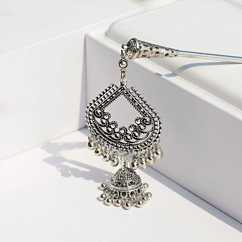 2019 Women's Ethnic Gypsy Tibet Silver Color Hairpins Indian Jewelry Vintage Bell Carved Tassel Hair Sticks Horquillas
2019 Women's Ethnic Gypsy Tibet Silver Color Hairpins Indian Jewelry Vintage Bell Carved Tassel Hair Sticks Horquillas