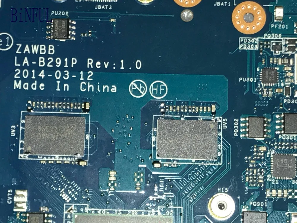 BiNFUL новый товар. ZAWBB LA B291P Встроенная Материнская плата для ноутбука A6 LENOVO B50 45 +