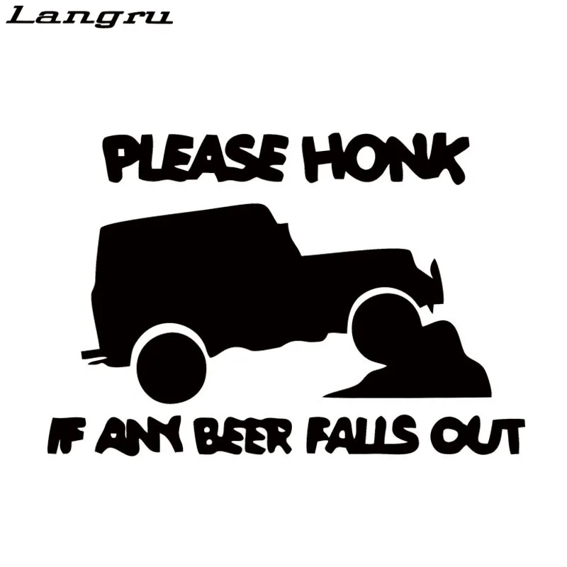 Langru пожалуйста Honk If Beer Falls Out Suv автомобильные стикеры наклейки кузова виниловые