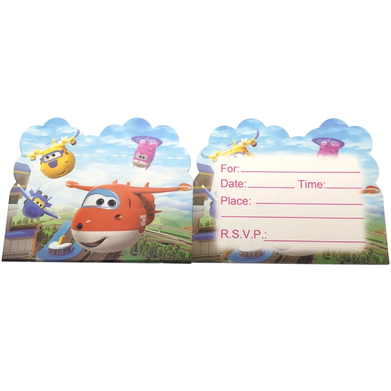 Happy Birthday Party Kids Boys Favors Superwings Theme Invitation Cards Baby Shower Superwings Decoration Events Supplies 10PCS
Happy Birthday Party Kids Boys Favors Superwings Theme Invitation Cards Baby Shower Superwings Decoration Events Supplies 10PCS