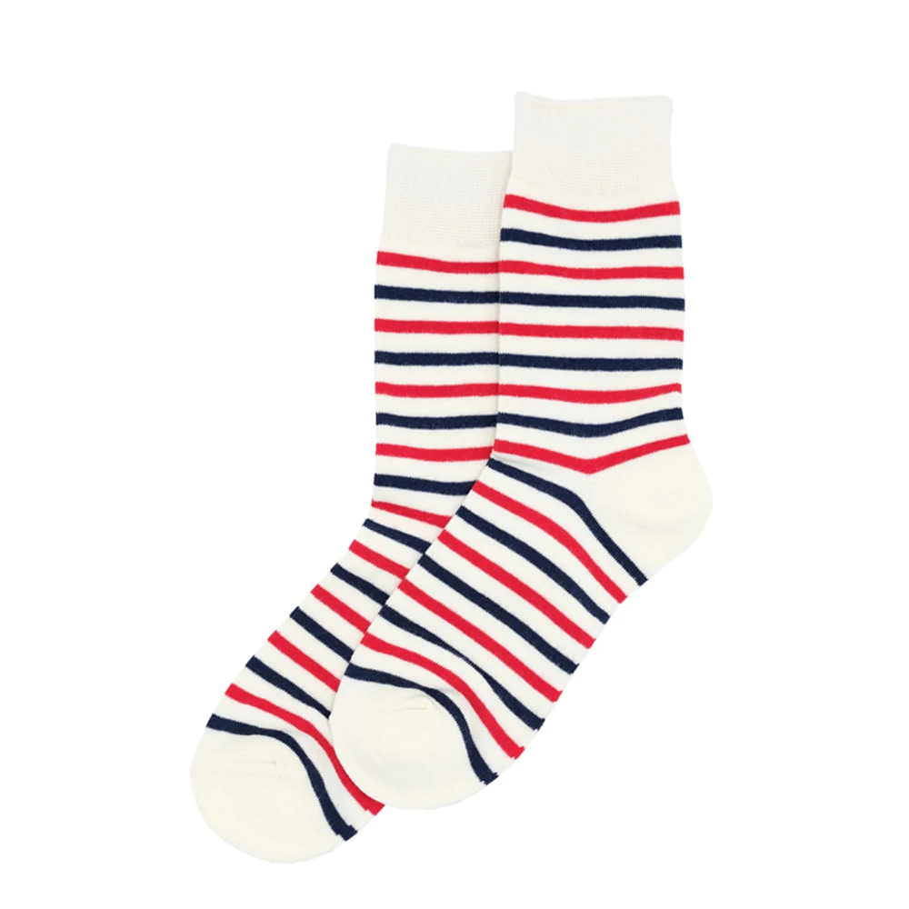 Spring Autumn Ms. Cotton Crew Socks Harajuku Style Fashion Red and Blue Stripes Street Joker Breathable Funny Happy White Socks
Spring Autumn Ms. Cotton Crew Socks Harajuku Style Fashion Red and Blue Stripes Street Joker Breathable Funny Happy White Socks