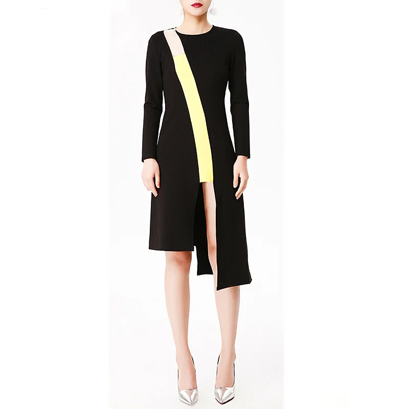 Europe and the United States 2018 shows a new style of fashion Roman cloth pure color splicing in the dress of the dress dress g
Europe and the United States 2018 shows a new style of fashion Roman cloth pure color splicing in the dress of the dress dress g