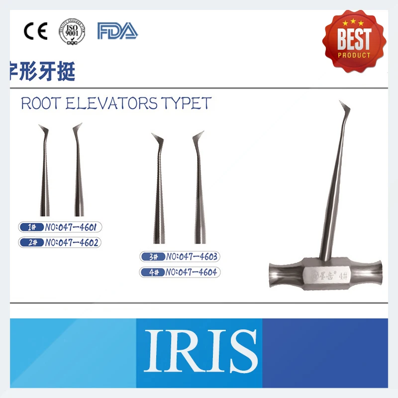 Dental Instruments Apical Root Tip Luxating Elevators Crown Remover 4PCS/Set Stainless Steel Root Elecators Typet
Dental Instruments Apical Root Tip Luxating Elevators Crown Remover 4PCS/Set Stainless Steel Root Elecators Typet