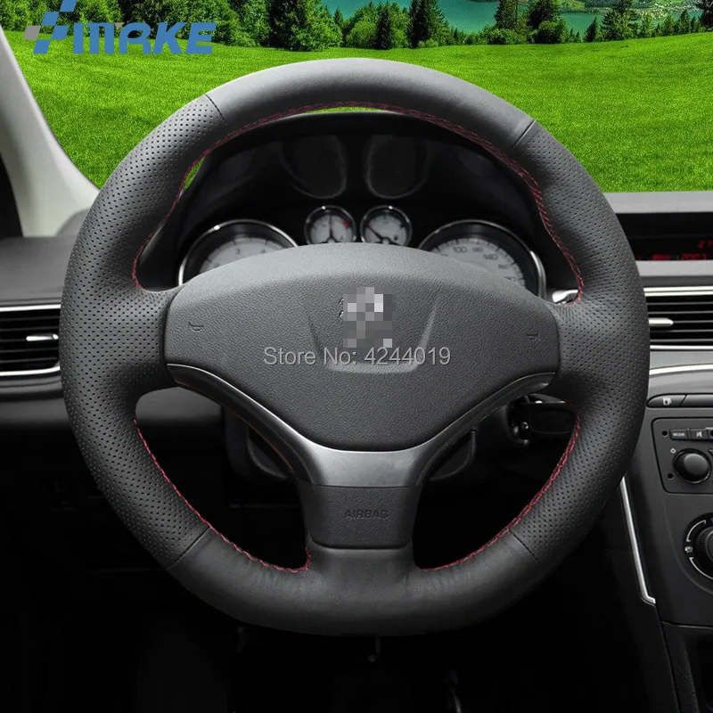For Peugeot 308 12-14 408 2013 Black leather DIY Hand Sewing steering wheel cover car accessories
For Peugeot 308 12-14 408 2013 Black leather DIY Hand Sewing steering wheel cover car accessories