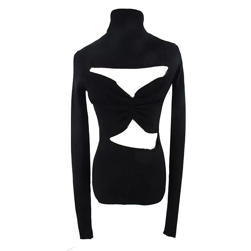 2019 spring high collar slim slim long sleeve sweater sweater backless black bottoming shirt women
2019 spring high collar slim slim long sleeve sweater sweater backless black bottoming shirt women