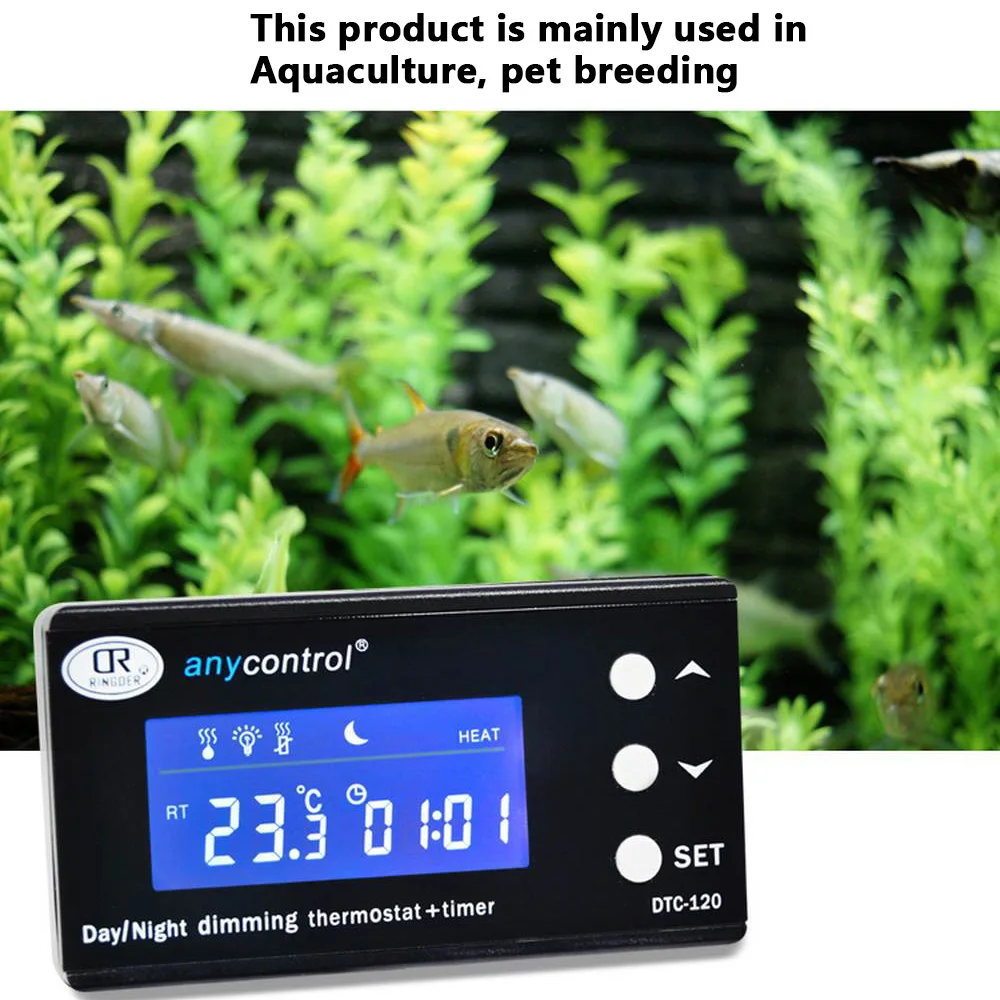 DTC-120 Digital Thermostat Temperature Controller Waterproof Sensor US EU Plug Outlet Blue tape LCD 2 Stage Heating Cooling Mode
DTC-120 Digital Thermostat Temperature Controller Waterproof Sensor US EU Plug Outlet Blue tape LCD 2 Stage Heating Cooling Mode