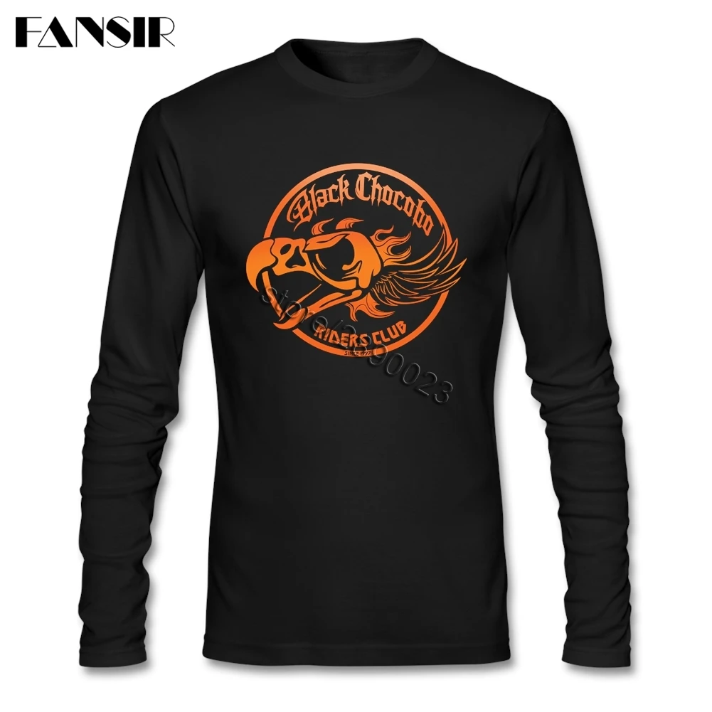 Фото Ездить Chocobo рок футболка для Для мужчин с О образным вырезом длинным рукавом