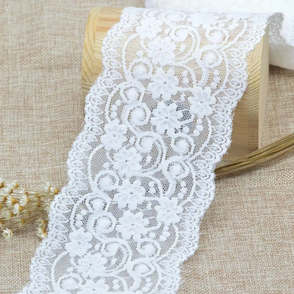 KALASO 2Yards High Quality White Elastic Lace Trim Ribbon Sewing Fabric Crafts Supplies Wedding Decoration Accessories 9.5cm
KALASO 2Yards High Quality White Elastic Lace Trim Ribbon Sewing Fabric Crafts Supplies Wedding Decoration Accessories 9.5cm