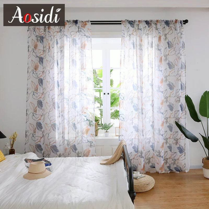 AOSIDI Chinese Ink Style Leaves Print Tulle Curtains For Living Room Window Sheer Curtain For Bedroom Kitchen Ready Voile Drapes
AOSIDI Chinese Ink Style Leaves Print Tulle Curtains For Living Room Window Sheer Curtain For Bedroom Kitchen Ready Voile Drapes