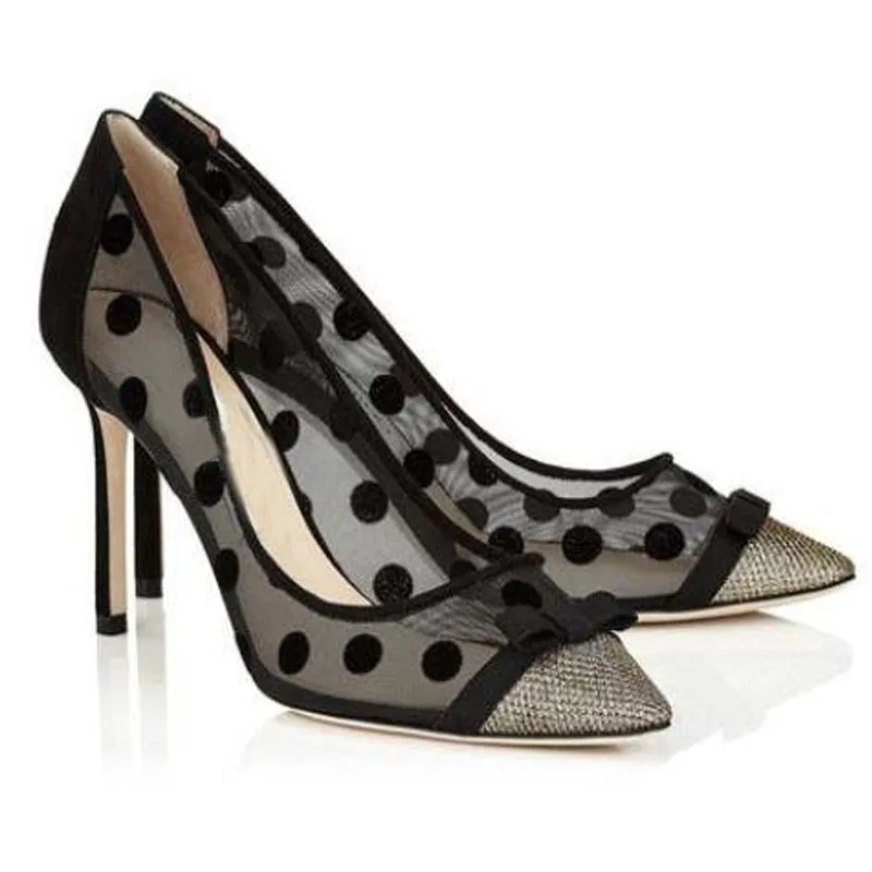 Hot Sexy Fashion Black Mesh Pointed Toe Shoes Thin Heels Dot Women's Shoes Mixed Colors Big Size Pumps
Hot Sexy Fashion Black Mesh Pointed Toe Shoes Thin Heels Dot Women's Shoes Mixed Colors Big Size Pumps