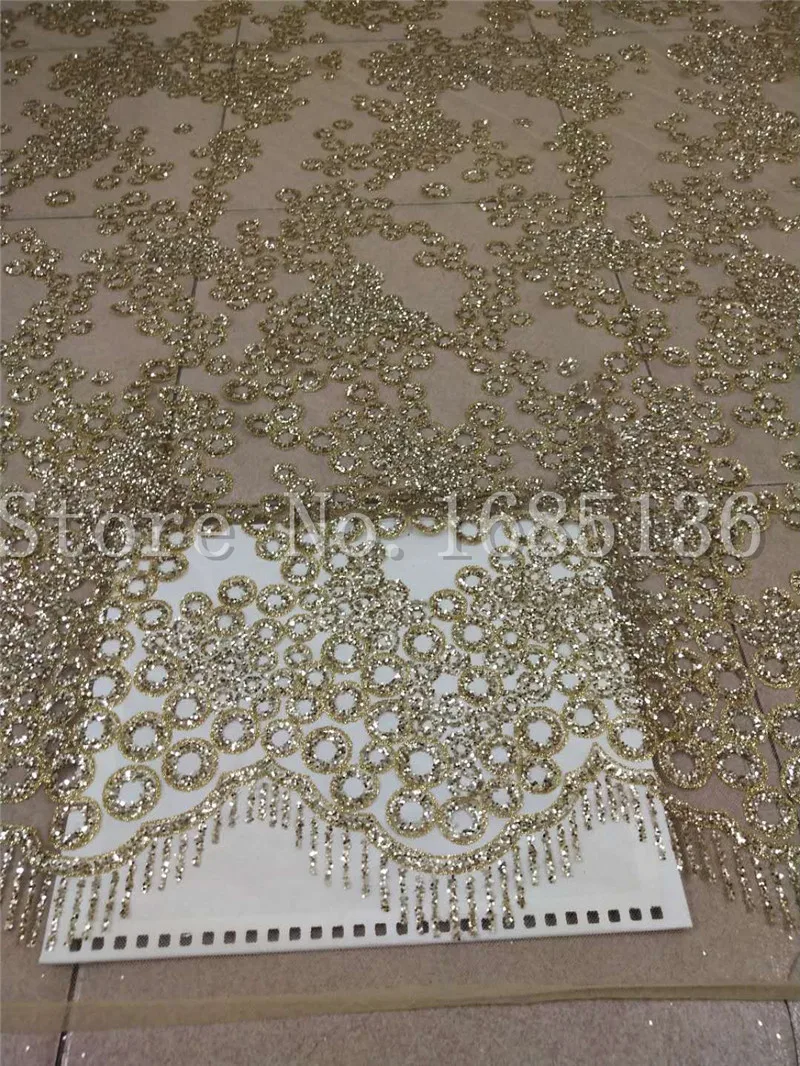 Gold color Newest H-1926 african tulle mesh fabric sparkly glued glitter sequins lace fabric for party dress or decoration
Gold color Newest H-1926 african tulle mesh fabric sparkly glued glitter sequins lace fabric for party dress or decoration