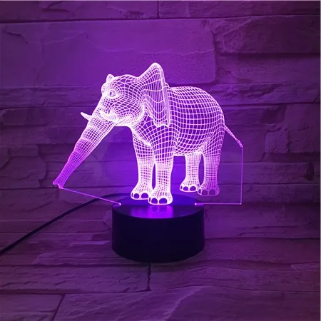 Elephant Cool Gift LED Creative Night Lamp High Quality Acrylic 3D Lights Baby Bedroom Table Lamp with USB Cable 3D567
Elephant Cool Gift LED Creative Night Lamp High Quality Acrylic 3D Lights Baby Bedroom Table Lamp with USB Cable 3D567