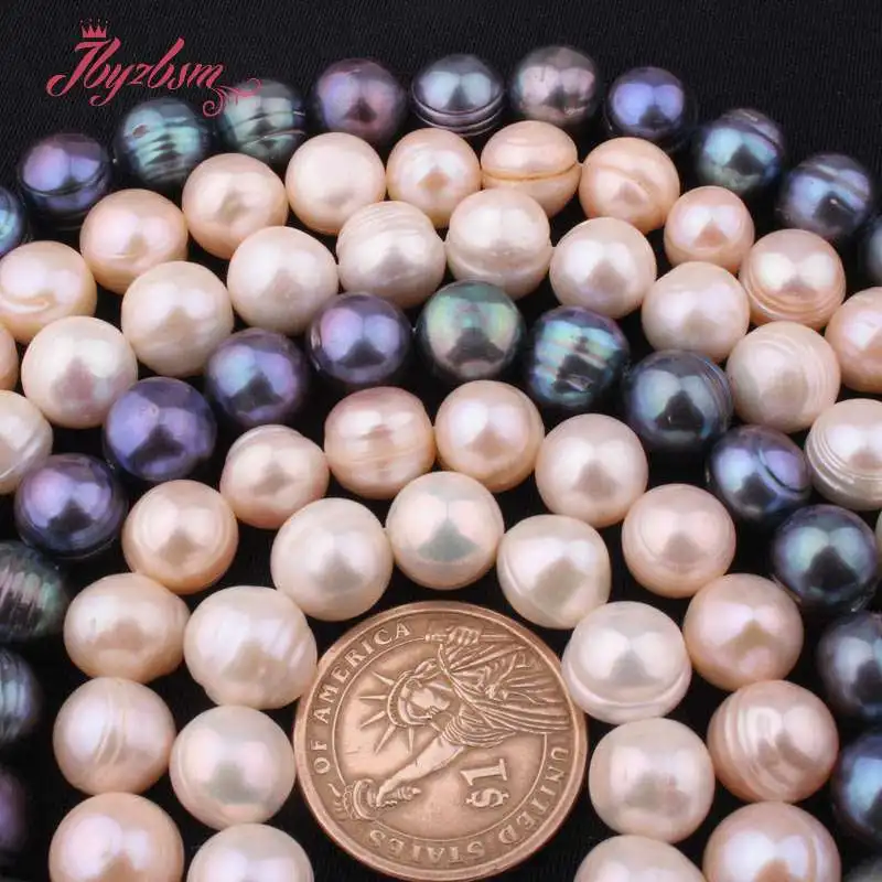 10-12mm Nearround Black White Pink Natural Freshwater Pearl For DIY Necklace Bracelets Jewelry Making Beads 15" Free Shipping
10-12mm Nearround Black White Pink Natural Freshwater Pearl For DIY Necklace Bracelets Jewelry Making Beads 15" Free Shipping