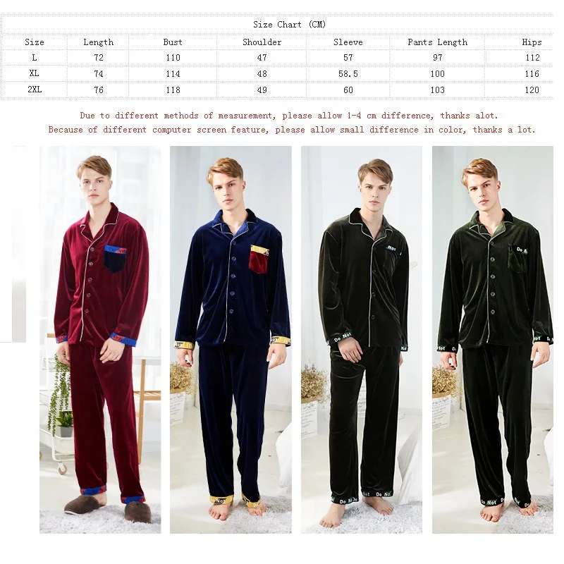 Yaoting autumn winter new gold velvet pajamas men and long sleeved trousers house clothes suit wholesale SR979 | Мужская одежда