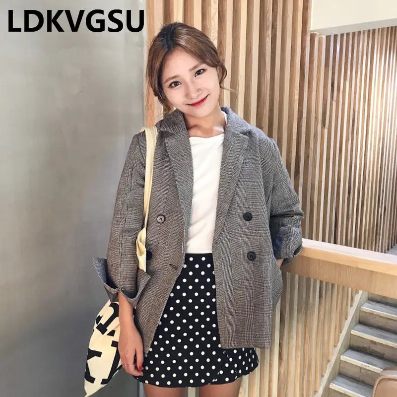 High Quality Women Elegant Suit Jacket 2019 Spring Autumn New Fashion Female Double Breasted Short Plaid Casual Blazers Is1547
High Quality Women Elegant Suit Jacket 2019 Spring Autumn New Fashion Female Double Breasted Short Plaid Casual Blazers Is1547