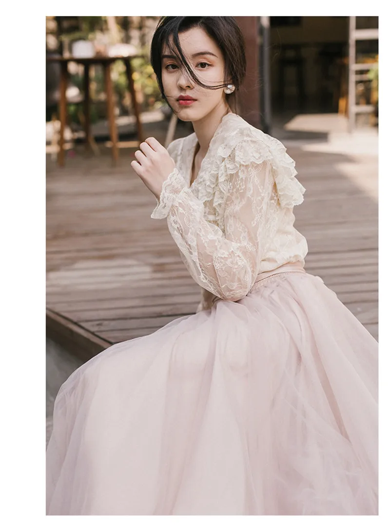 2019 Fashion Women Fairy Two Piece Dress Sets Long Sleeve Lace Ruffled Shirt&Mesh Tutu Skirt Sets Female 2pc Skirt Suits Outfits
2019 Fashion Women Fairy Two Piece Dress Sets Long Sleeve Lace Ruffled Shirt&Mesh Tutu Skirt Sets Female 2pc Skirt Suits Outfits