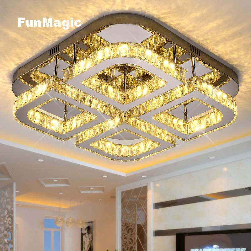 24 Inch Post-modern Brief Crystal Ceiling Lights Stainless Steel Surface Mounted Living Dining Bedroom Fixture Lighting LED Lamp
24 Inch Post-modern Brief Crystal Ceiling Lights Stainless Steel Surface Mounted Living Dining Bedroom Fixture Lighting LED Lamp