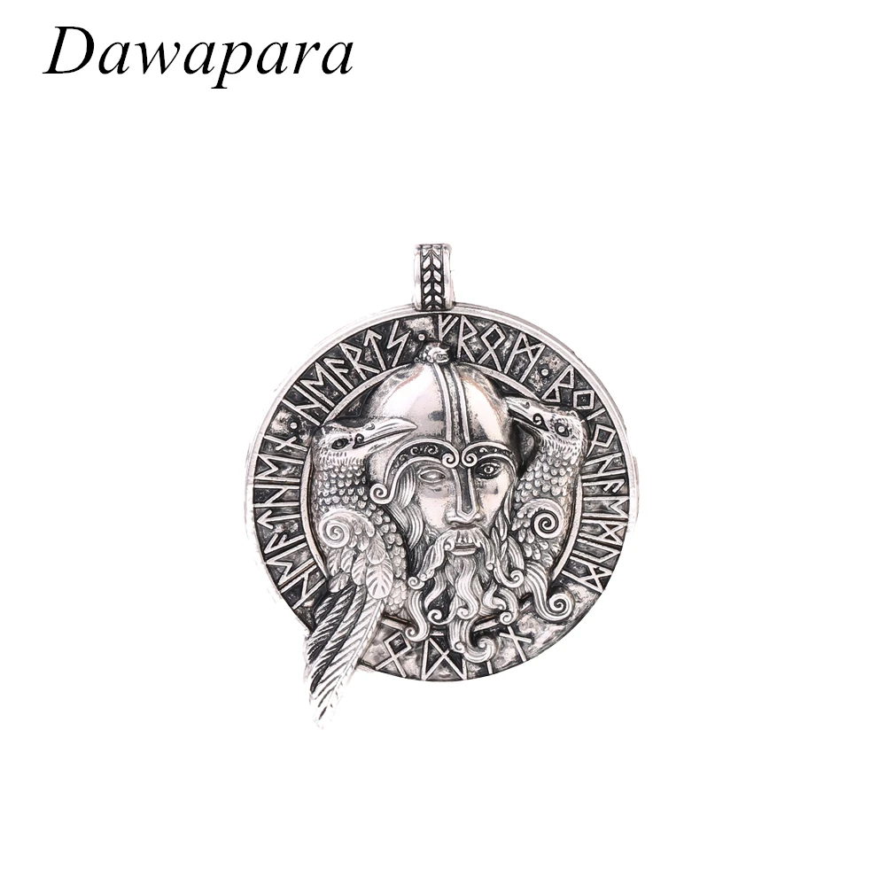 Коллекция Dawapara ожерелья с монетами фигуркой Одина и двумя воронами шармы