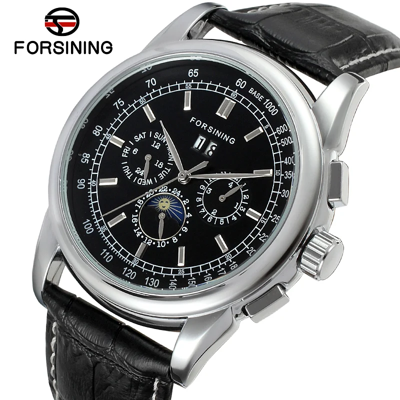 FSG319M3S1 Forsining 2015 new Automatic men luxury watch with moon phase black genuine leather strap free shipping gift box
FSG319M3S1 Forsining 2015 new Automatic men luxury watch with moon phase black genuine leather strap free shipping gift box