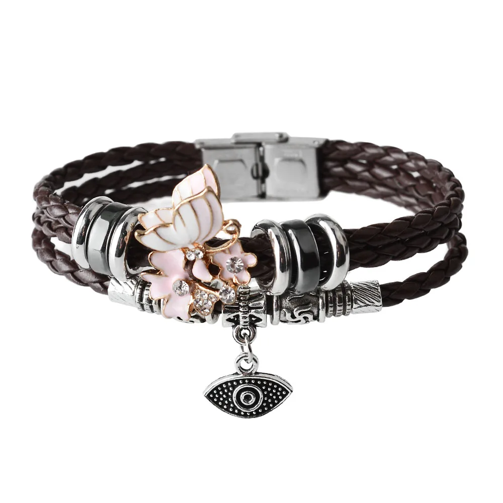 Kirykle fashion rhinestone-encrusted alloy ladies bracelet Leather Bracelets Multilayer Brown Color Punk Bangle Charm Jewelry
Kirykle fashion rhinestone-encrusted alloy ladies bracelet Leather Bracelets Multilayer Brown Color Punk Bangle Charm Jewelry